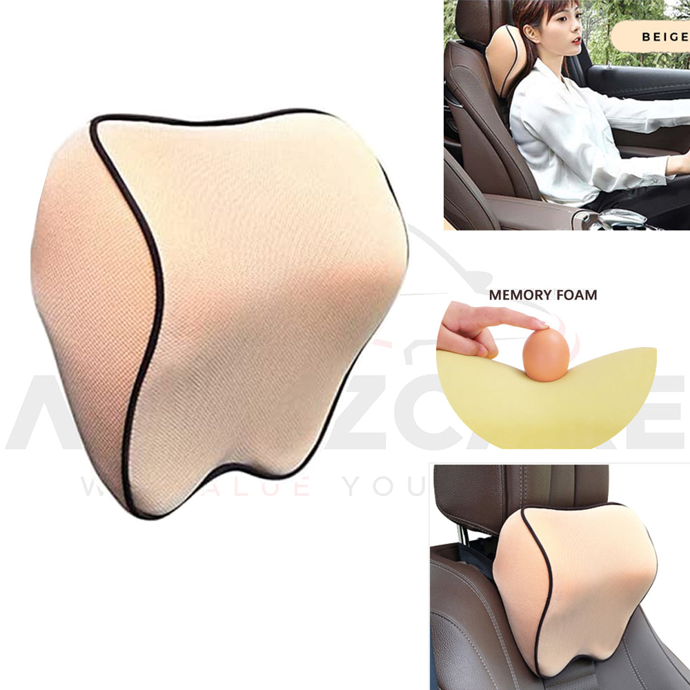 Universal Car NeckRest Cushion Pillow | Head Neck Support | Memory Foam - AutozCare Pakistan