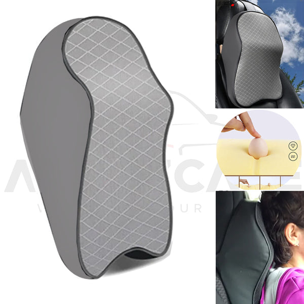 Universal Imported Leather Style Neckrest Backrest Mix Thread | Car Seat | Breathable Pillow Neck Support Cushion - AutozCare Pakistan