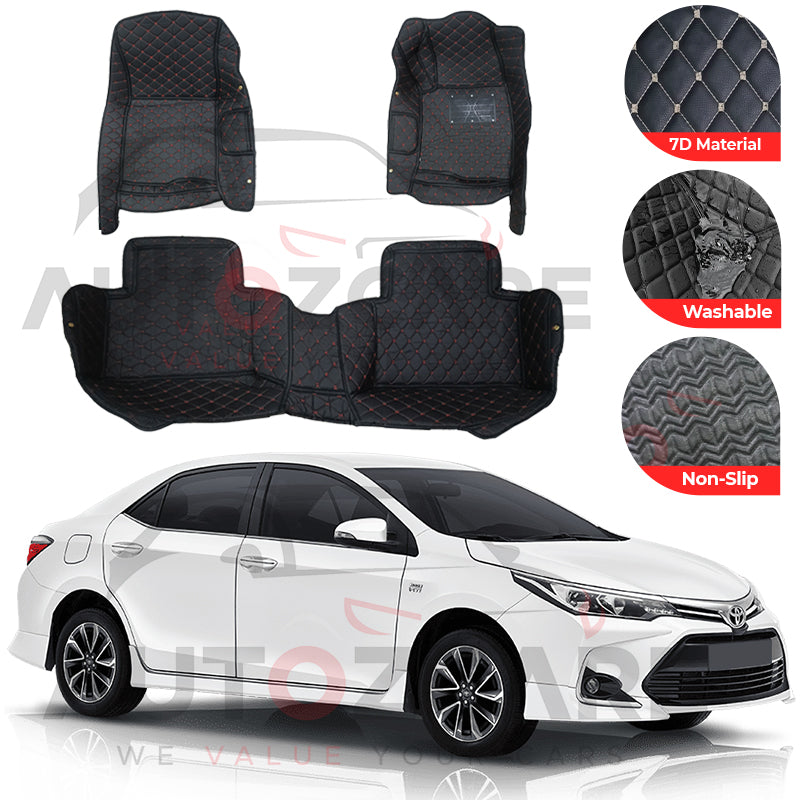 Toyota Corolla 7D Floor Mat (Tray Style) 3PCS - Model 2014-2025