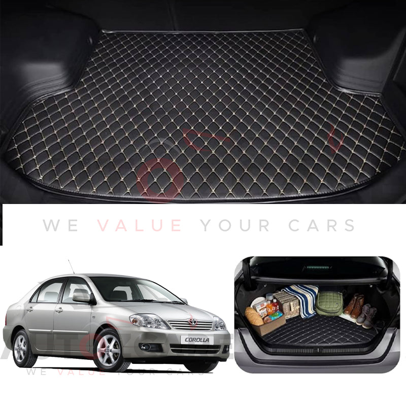 Toyota Corolla 7D Custom Car Trunk Mat - Model 2003-2008 Corolla Best Trunk Mats | Corolla 7D | Corolla Mat | Mix Thread