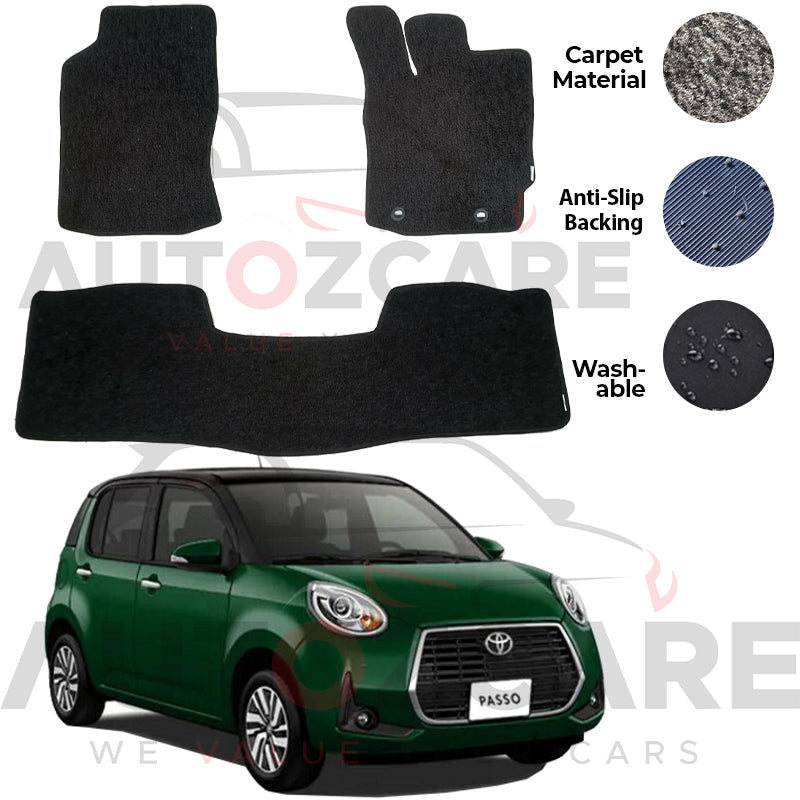 Toyota Passo Moda Genuine Fitting Carpet Floor Mat 3PCS - Model 2017-2025