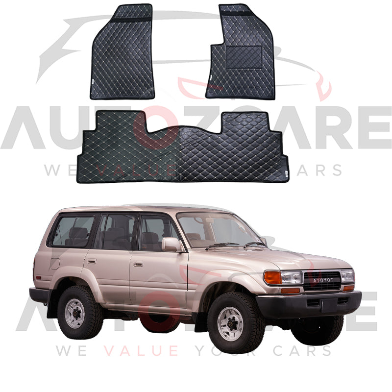 Toyota Prado FJ80 7D Floor Mat ( Flat Style ) 3PCS - Model 1990-1998