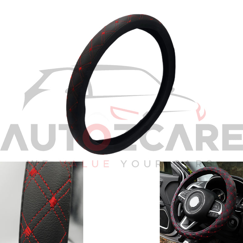 Universal Car PU Leather Steering Wheel Cover - AutozCare Pakistan