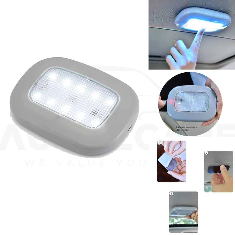 Auto Car Ceiling Roof Lights Magnetic Dome LighT | Universal USB Rechargeable LED Car Reading | Light Dome Ceiling Lamp for Car - AutozCare Pakistan