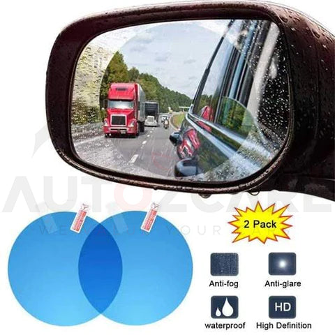 Anti Fog Rear view Side Mirror Circle Waterproof Film - Pair - AutozCare Pakistan