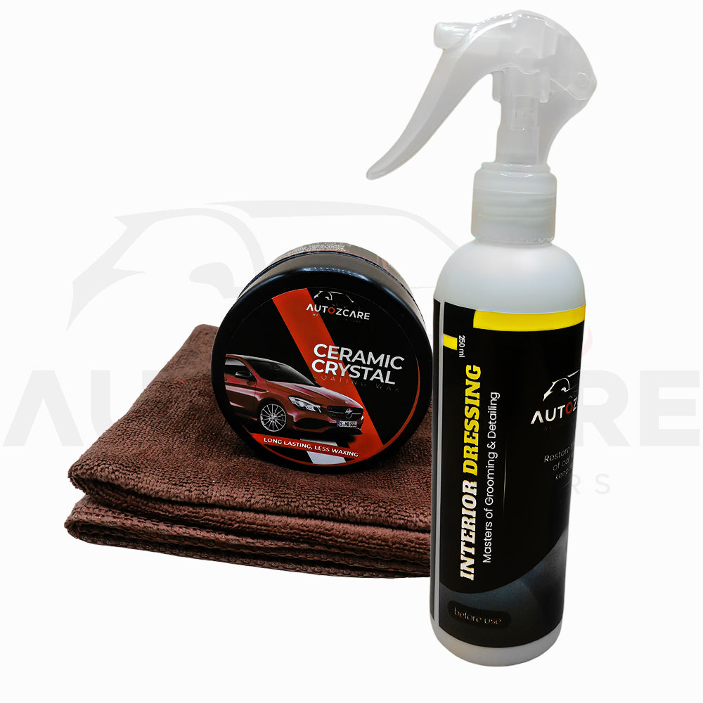 AutozCare Ceramic Crystal Coating Wax & Interior Dressing with Towel (Pack Of 3) - AutozCare Pakistan