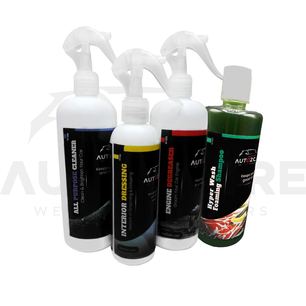 AutozCare Interior Dressing with All Purpose Cleaner, Engine Degreaser and Shampoo (Pack Of 4) - AutozCare Pakistan