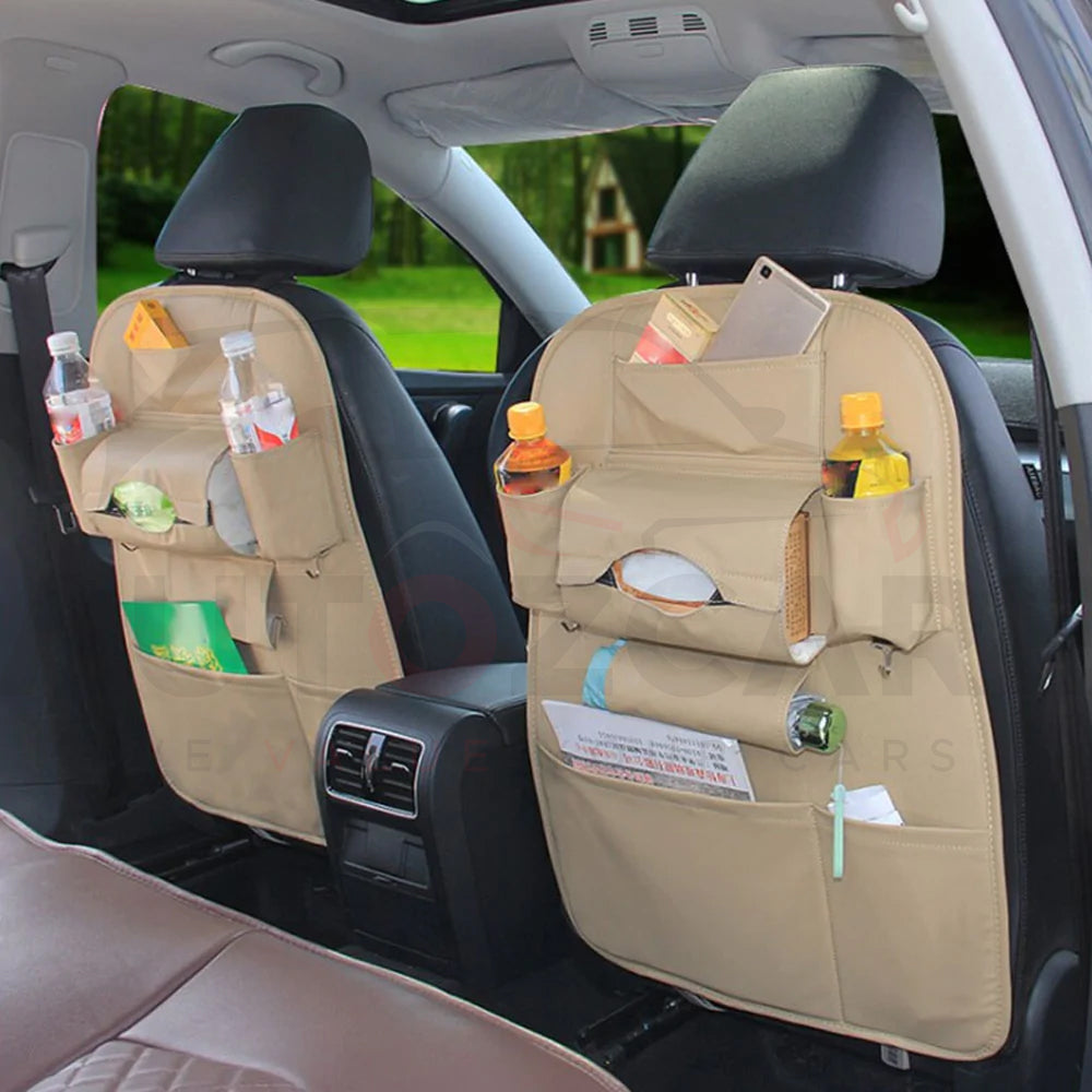 Car Back Seat Organizer Universal Use as Car Backseat Organizer for Kids, Storage Bottles, Tissue Box. - AutozCare Pakistan