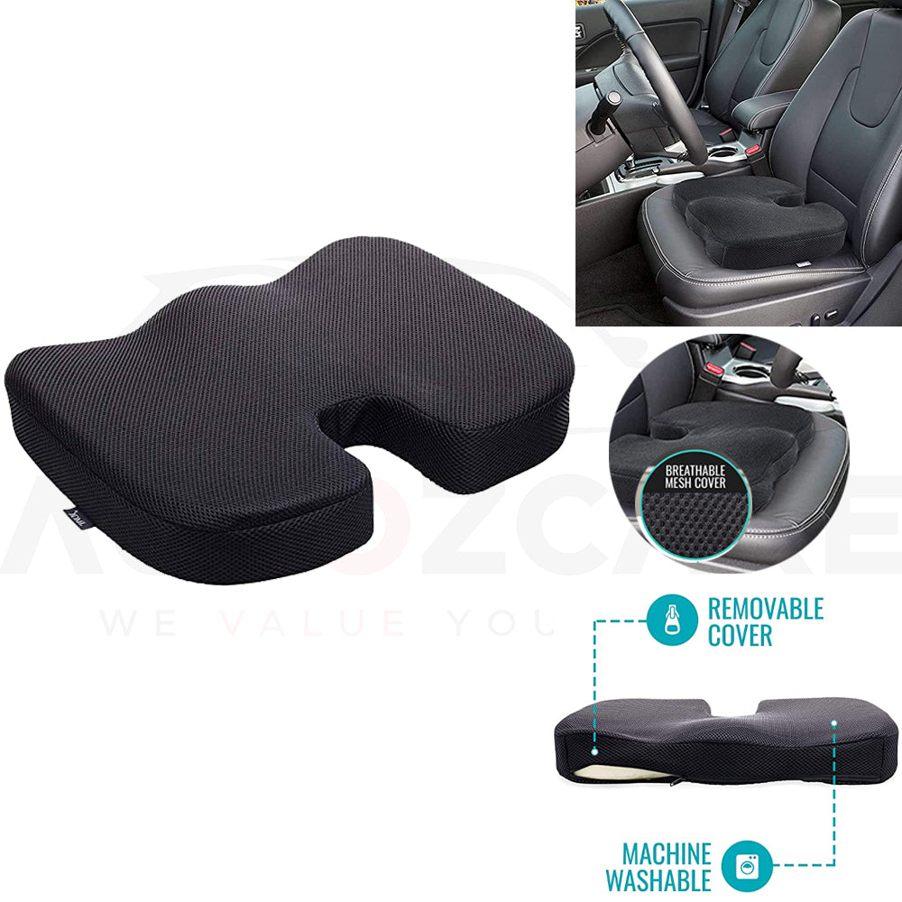 Universal Car Seat Cushion | Hip Support Cushion | U Shape | Memory Foam - AutozCare Pakistan