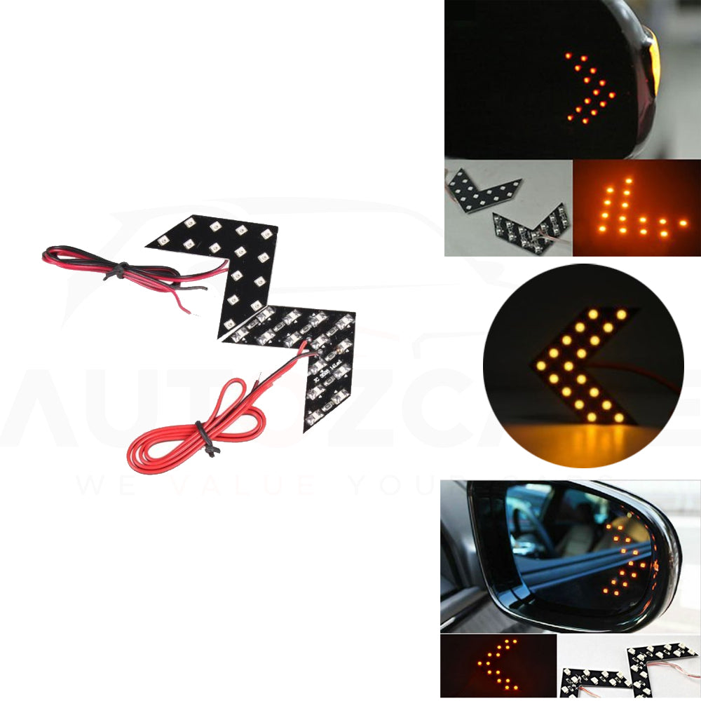 Car LED lights Rear View Mirror Arrow Panel Light | car products Mirror Indicator Turn Signal - AutozCare Pakistan