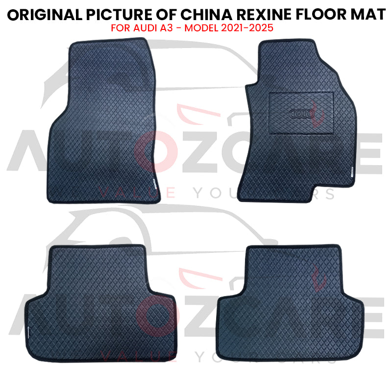 Audi A3 China Rexine Floor Mat 4PCS - Model 2021-2025