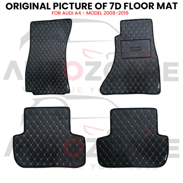 Audi A4 7D Floor Mat (Flat Style) 4PCS - Model 2008-2016
