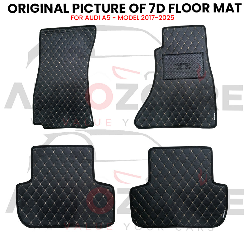 Audi A5 7D Floor Mat (Flat Style) 4PCS - Model 2017-2025