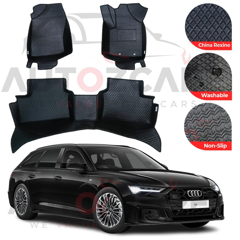 Audi A6 China Rexine Floor Mat (Tray Style) 4PCS - Model 2019-2025