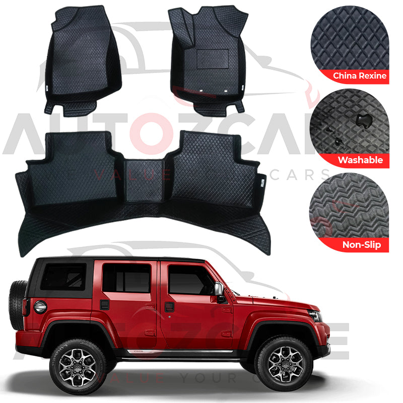 BAIC BJ40 China Rexine Floor Mat (Tray Style) 3PCS - Model 2020-2025