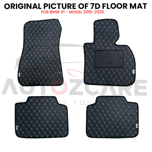 BMW X1 7D Floor Mats (Flat Style) 4PCS - Model 2016-2025