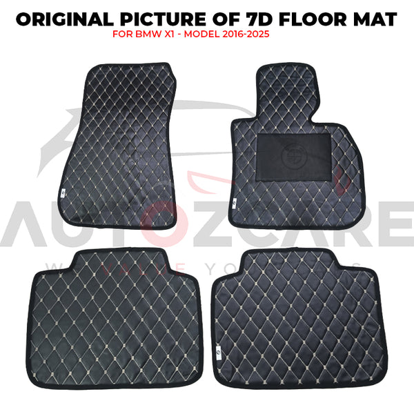 BMW X1 7D Floor Mats ( Flat Style ) 4Pcs - Model 2016-2025