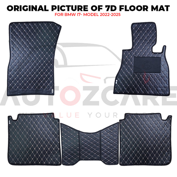 BMW i7 7D Floor Mats (Flat Style) 5Pcs - Model 2022-2025