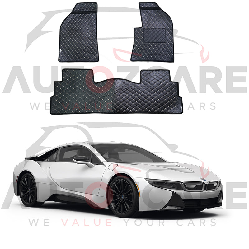 BMW i8 7D Floor Mats (Flat Style) 5PCS - Model 2014-2020