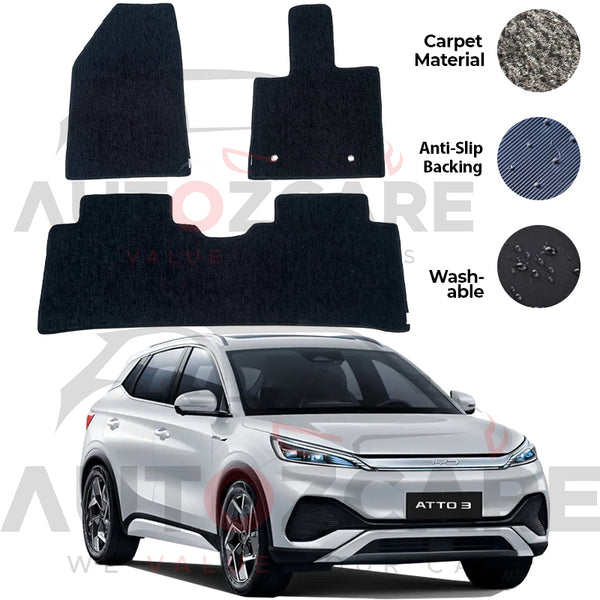 BYD ATTO 3 Genuine Fitting Carpet Floor Mat 3PCS - Model 2024-2025