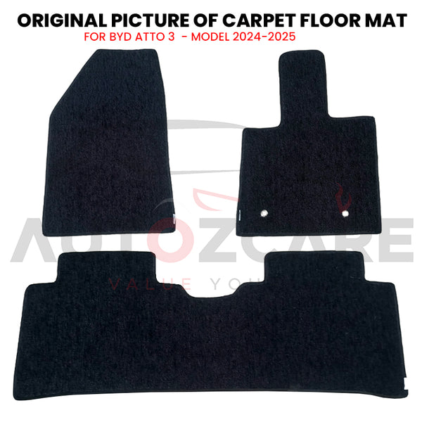 BYD ATTO 3 Genuine Fitting Carpet Floor Mat 3PCS - Model 2024-2025