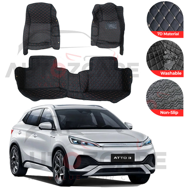 BYD ATTO 3 7D Floor Mat (Tray Style) 3PCS - Model 2024-2025