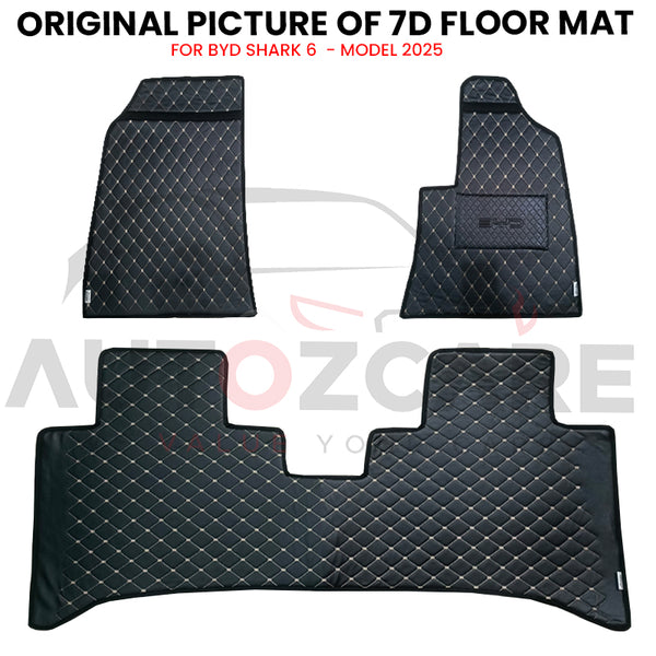 BYD Shark 6 7D Floor Mats (Flat Style) 3PCS - Model 2025