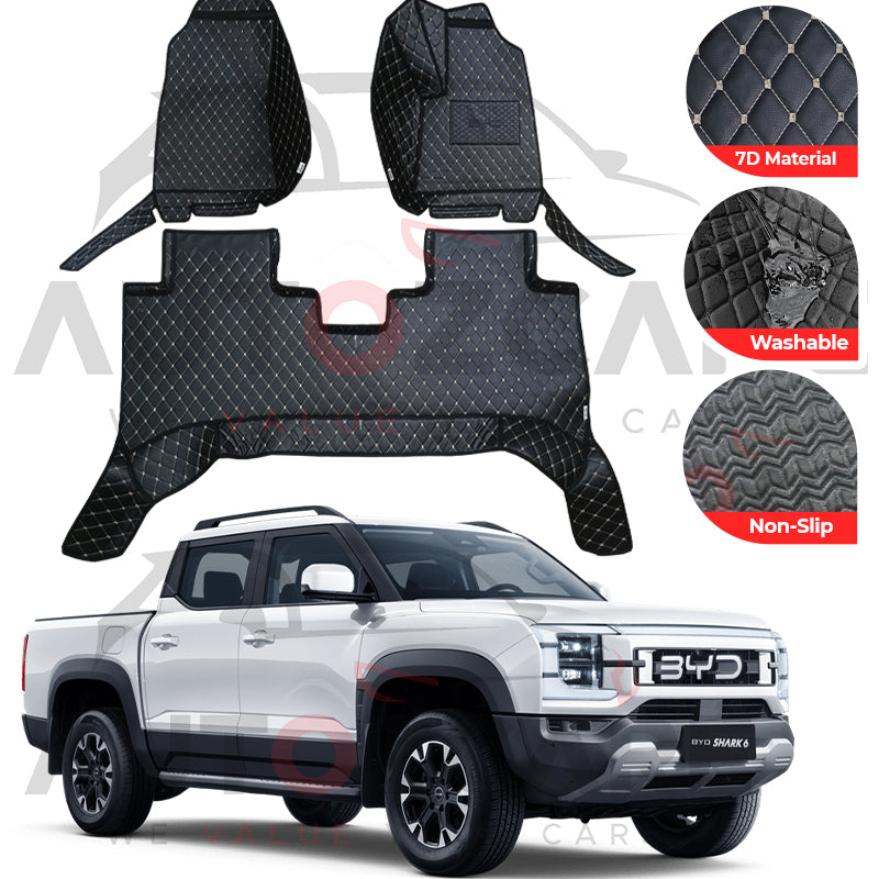 BYD Shark 6 7D Floor Mat (Tray Style) 3PCS - Model 2025