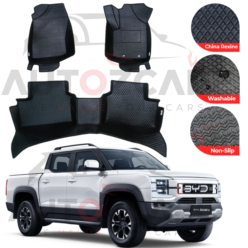 BYD Shark 6 China Rexine Floor Mat (Tray Style) 3PCS - Model 2025