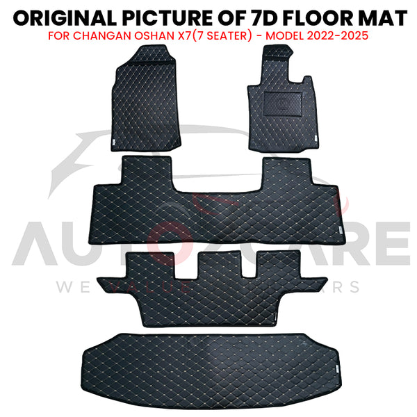Changan Oshan X7 7D Floor Mat ( Flat Style ) - Model 2022-2025
