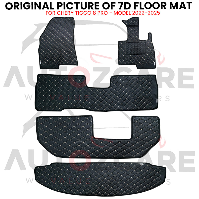Chery Tiggo 8 Pro 7D Floor Mat (Flat Style) 5PCS - Model 2022-2025