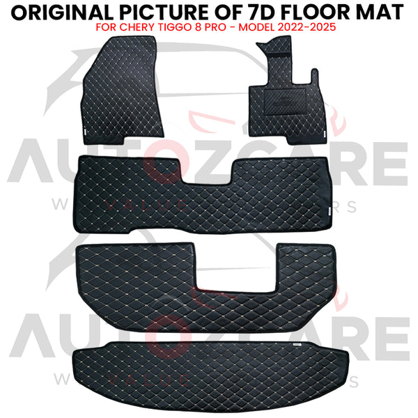 Chery Tiggo 8 Pro 7D Floor Mat (Flat Style) 5PCS - Model 2022-2025