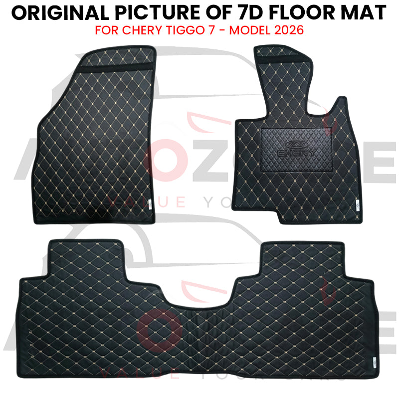 Chery Tiggo 7 7D Floor Mat (Flat Style) 3PCS - Model 2026