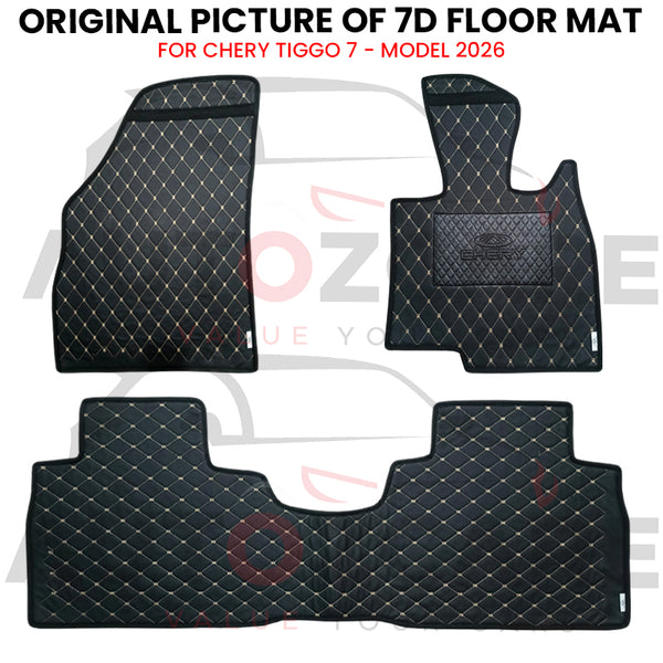 Chery Tiggo 7 7D Floor Mat (Flat Style) 3PCS - Model 2026