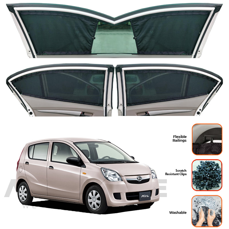 Daihatsu Mira Custom Car Sliding Curtains - Model 2006-2017