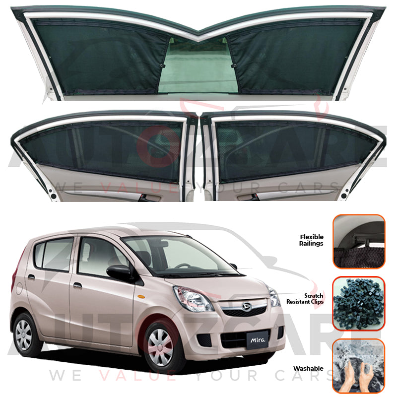Daihatsu Mira Custom Car Sliding Curtains - Model 2006-2017