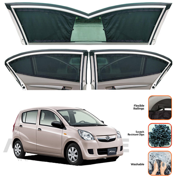 Daihatsu Mira Custom Car Sliding Curtains - Model 2006-2017