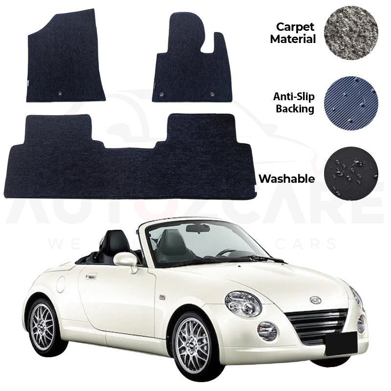 Daihatsu Copen Genuine Fitting Carpet Floor Mat 3PCS - Model 2002-2012