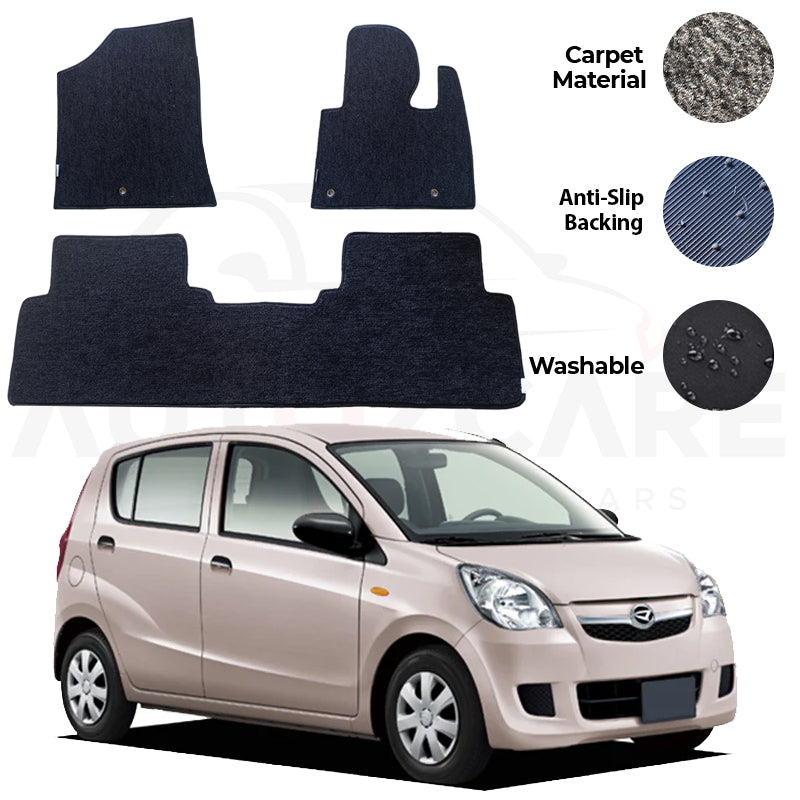 Daihatsu Mira Genuine Fitting Carpet Floor Mat 3PCS - Model 2006-2018