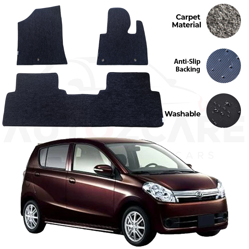 Daihatsu Mira Custom Fitting Carpet Floor Mat 3PCS - Model 2006-2011