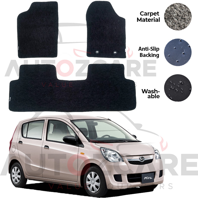 Daihatsu Mira Genuine Fitting Carpet Floor Mat 3PCS - Model 2006-2017