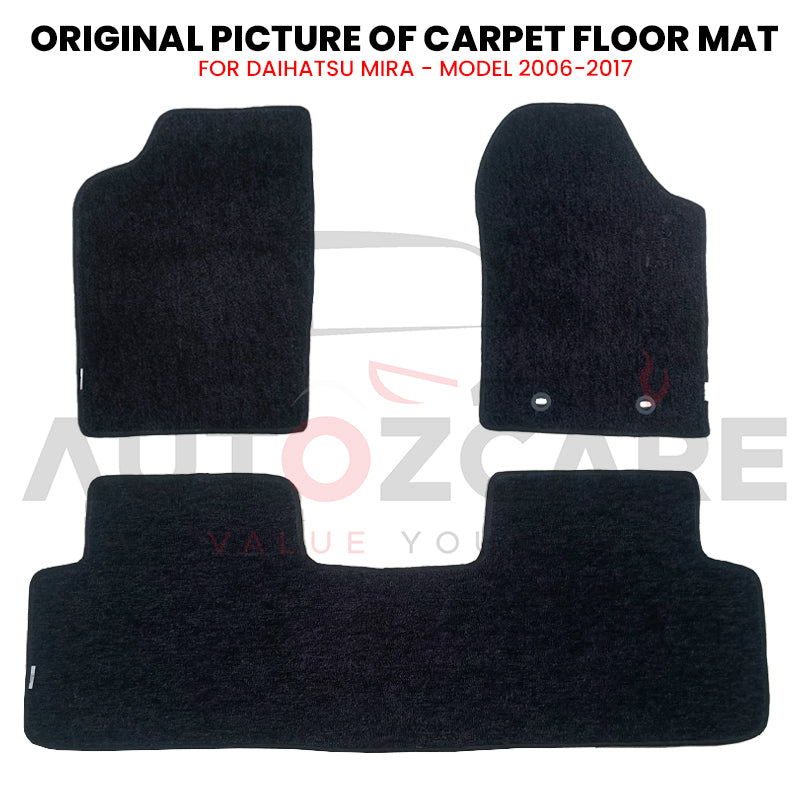 Daihatsu Mira Genuine Fitting Carpet Floor Mat 3PCS - Model 2006-2017
