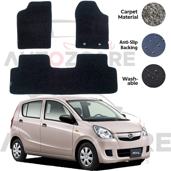 Daihatsu Mira Genuine Fitting Carpet Floor Mat 3PCS - Model 2006-2017