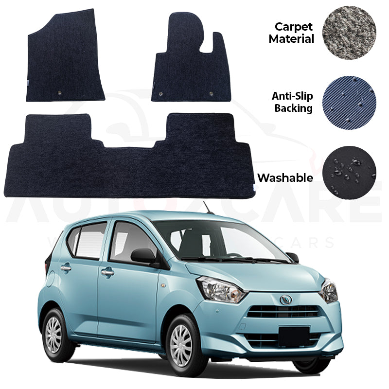 Daihatsu Mira Genuine Fitting Carpet Floor Mat 3PCS - Model 2018-2024