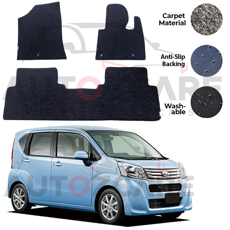 Daihatsu Move Subaru Stella Fitting Carpet Floor Mat 3PCS - Model 2011-2025
