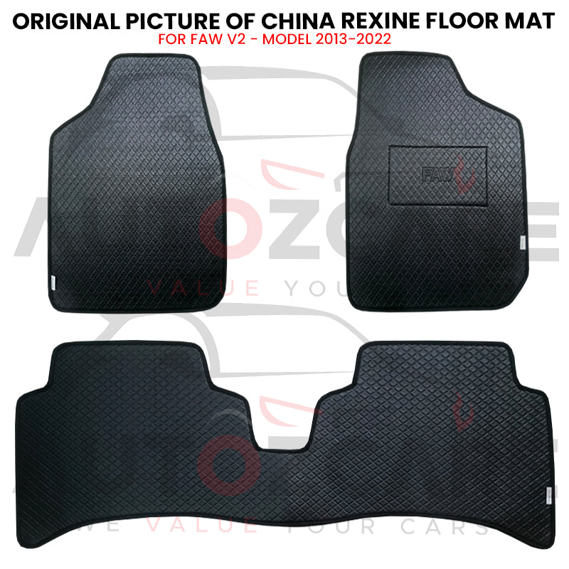 Faw V2 China Rexine Floor Mat 3PCS - Model 2013-2022