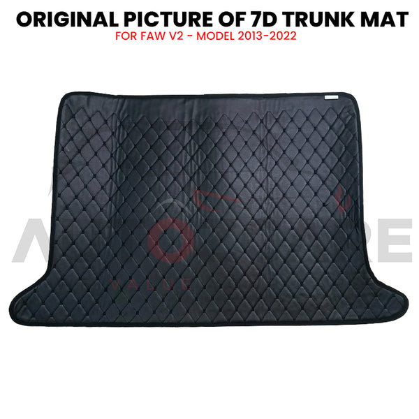 FAW V2 7D Custom Car Trunk Mat - Model 2013-2022