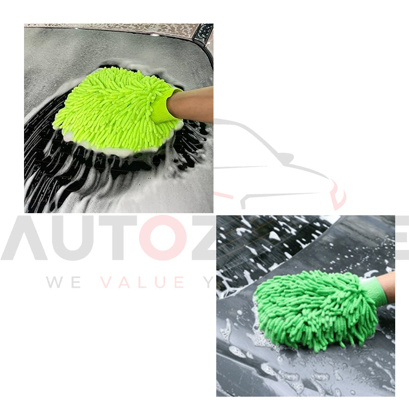 AutozCare Microfiber Car Wash Mitt Cleaning Gloves (Pack of 5)