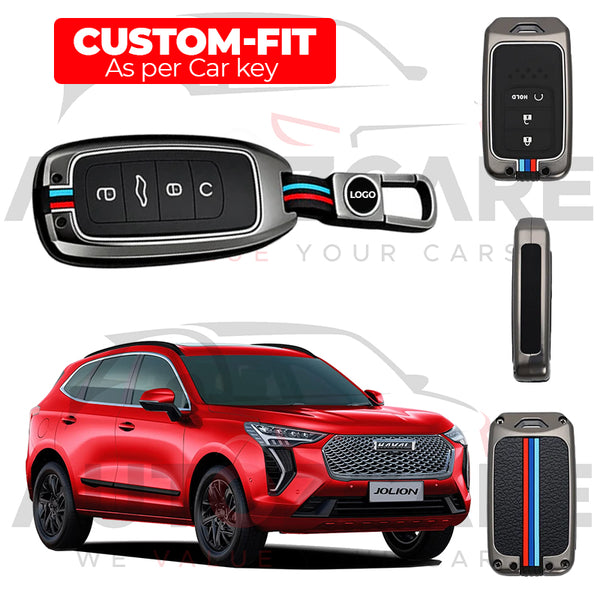 Haval Jolion Metal Remote Key Cover with Keychain - Model 2021-2025