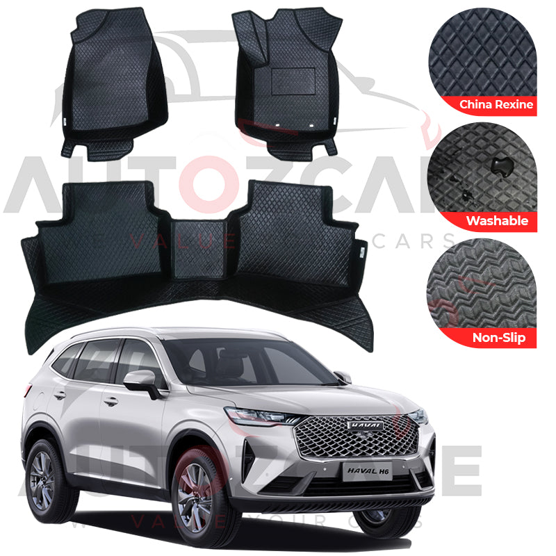 Haval H6 China Rexine Floor Mat (Tray Style) 3PCS - Model 2021-2025